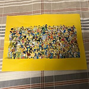 The Simpsons Poster Character Collage Small 17" x 13" Folded Matt Groening Vtg